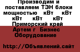 Производим и поставляем ТЭН блоки мощностью 3 кВт, 6 кВт, 9 кВт, 15 кВт, 20 кВт, - Приморский край, Артем г. Бизнес » Оборудование   